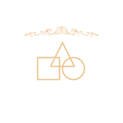 Icône géométrique : carré, triangle et cercle superposés